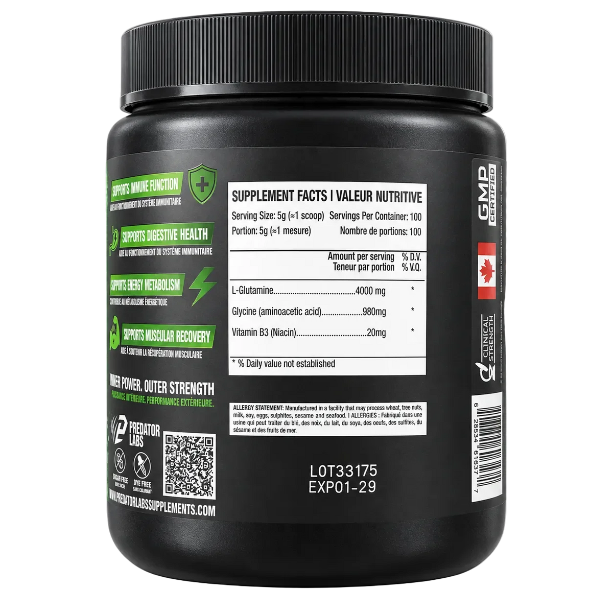 Glutamine + de Predator Labs