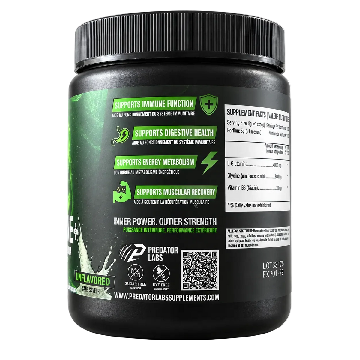 Glutamine + de Predator Labs